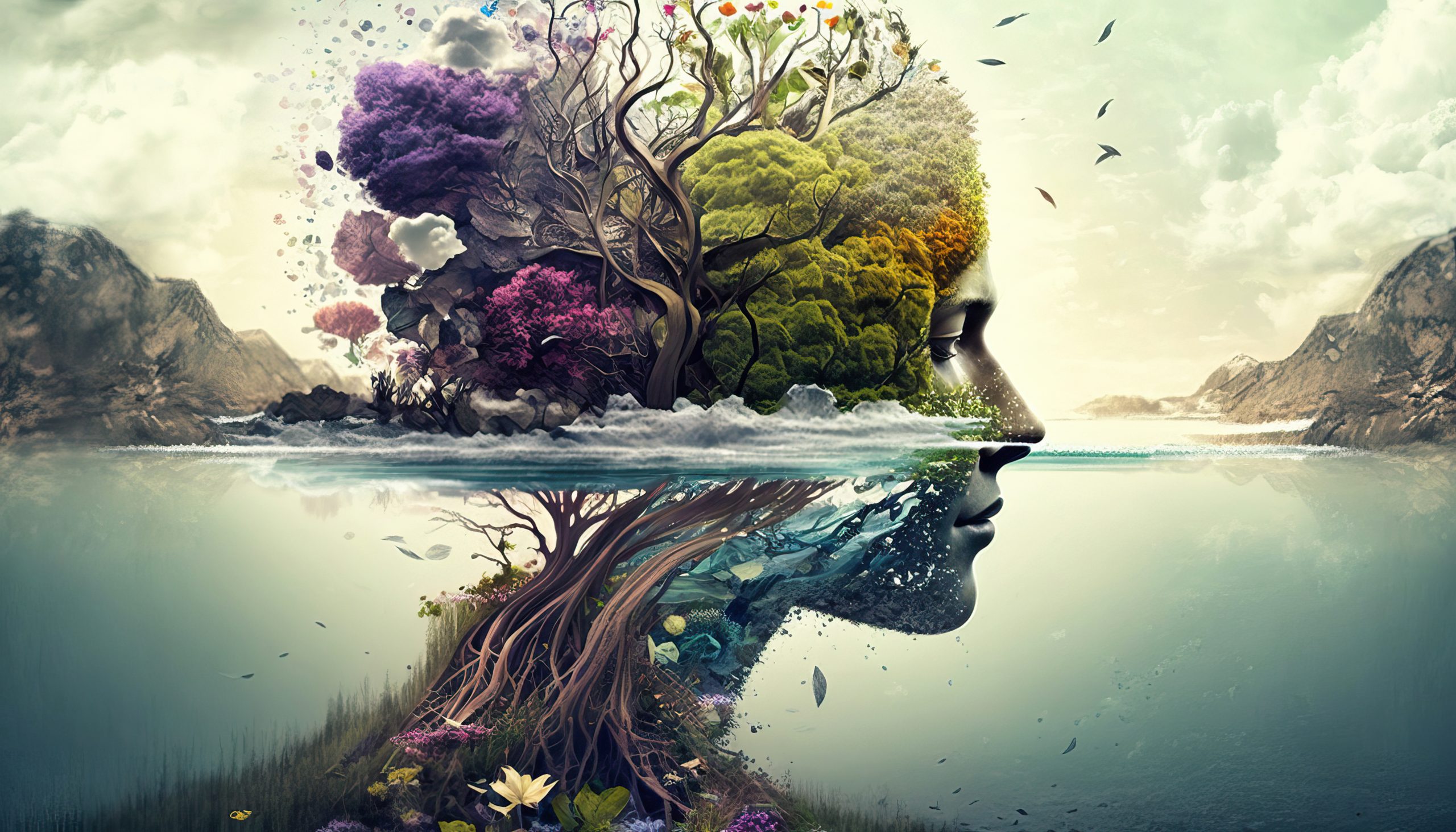 The healing power of nature, people and nature merge - Generative AI Environment and the brain